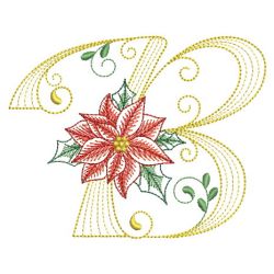 Christmas Poinsettia Alphabet 02(Sm) machine embroidery designs