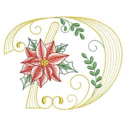 Christmas Poinsettia Alphabet 04(Sm) machine embroidery designs