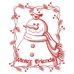 Redwork Holiday Snowmen(Md) machine embroidery designs