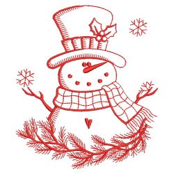 Redwork Holiday Snowmen 02(Sm)
