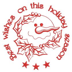 Redwork Holiday Snowmen 03(Lg) machine embroidery designs