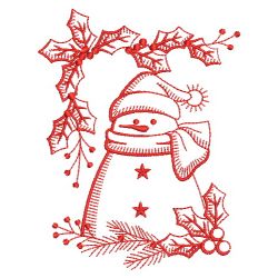 Redwork Holiday Snowmen 04(Lg)