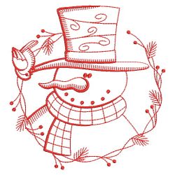 Redwork Holiday Snowmen 05(Lg) machine embroidery designs