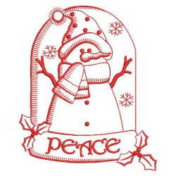 Redwork Holiday Snowmen 06(Lg) machine embroidery designs