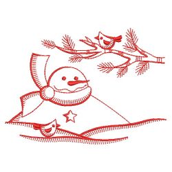 Redwork Holiday Snowmen 07(Lg)