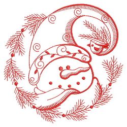 Redwork Holiday Snowmen 08(Md) machine embroidery designs