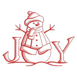 Redwork Holiday Snowmen 10(Sm)