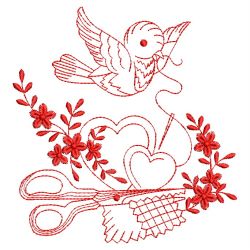 Redwork Love Sewing 09(Sm) machine embroidery designs