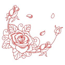 Redwork Rose 04(Md) machine embroidery designs