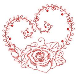 Redwork Rose 14(Md) machine embroidery designs