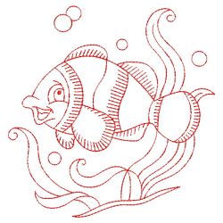 Redwork Ocean Animals 08(Lg) machine embroidery designs