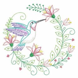 Vintage Hummingbird Wreath 01(Md) machine embroidery designs