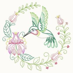 Vintage Hummingbird Wreath 04(Md) machine embroidery designs