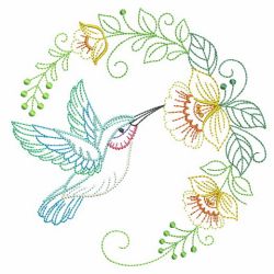 Vintage Hummingbird Wreath 06(Sm) machine embroidery designs
