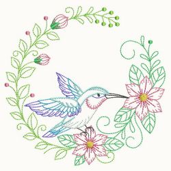 Vintage Hummingbird Wreath 09(Sm) machine embroidery designs