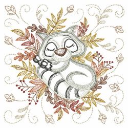 Autumn Sleepy Animals 02(Lg) machine embroidery designs