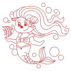 Redwork Little Mermaids 3 02(Sm) machine embroidery designs