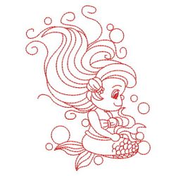 Redwork Little Mermaids 3 03(Md) machine embroidery designs