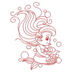 Redwork Little Mermaids 3 03(Lg) machine embroidery designs