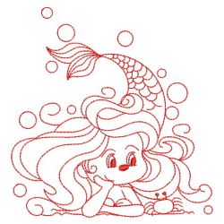 Redwork Little Mermaids 3 05(Lg) machine embroidery designs