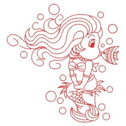 Redwork Little Mermaids 3 06(Sm) machine embroidery designs