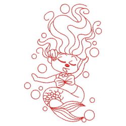 Redwork Little Mermaids 3 08(Sm) machine embroidery designs
