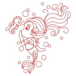 Redwork Little Mermaids 3 09(Sm) machine embroidery designs