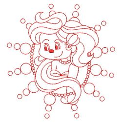 Redwork Little Mermaids 3 10(Lg) machine embroidery designs