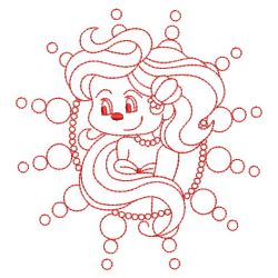 Redwork Little Mermaids 3 10(Sm) machine embroidery designs