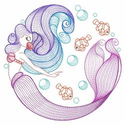 Rippled Fantasy Mermaids 02(Md) machine embroidery designs