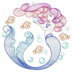 Rippled Fantasy Mermaids 04(Md) machine embroidery designs