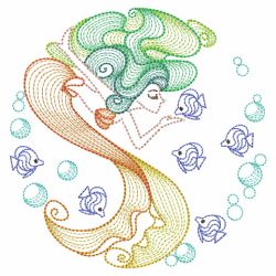 Rippled Fantasy Mermaids 05(Md) machine embroidery designs
