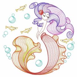 Rippled Fantasy Mermaids 06(Md) machine embroidery designs