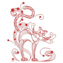Redwork Magic Cat 02(Sm) machine embroidery designs