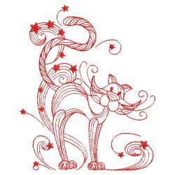 Redwork Magic Cat 02(Lg) machine embroidery designs