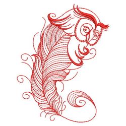 Redwork Owl Feather 01(Sm) machine embroidery designs