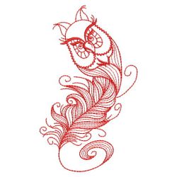 Redwork Owl Feather 02(Lg) machine embroidery designs