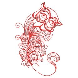 Redwork Owl Feather 03(Lg) machine embroidery designs
