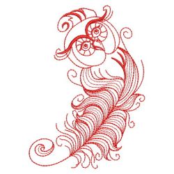 Redwork Owl Feather 04(Md) machine embroidery designs