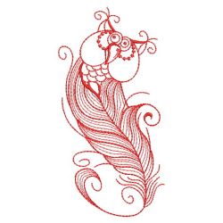 Redwork Owl Feather 07(Md) machine embroidery designs