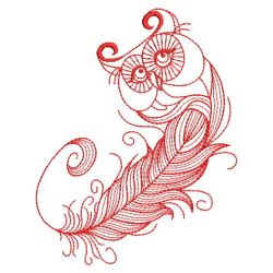 Redwork Owl Feather 08(Sm) machine embroidery designs
