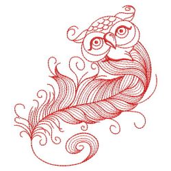 Redwork Owl Feather 10(Sm) machine embroidery designs