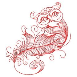 Redwork Owl Feather 10(Lg)