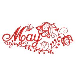 Redwork Month Flowers 05(Md) machine embroidery designs