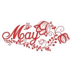 Redwork Month Flowers 05(Lg) machine embroidery designs