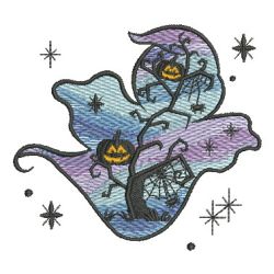 Halloween Scene Silhouettes 05 machine embroidery designs