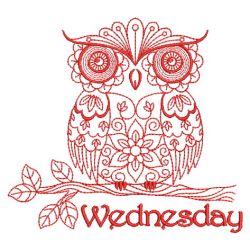 Redwork Owl Days of the Week 03(Lg) machine embroidery designs