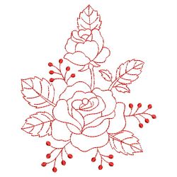 Redwork Pretty Roses 01(Md) machine embroidery designs