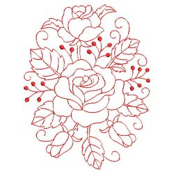 Redwork Pretty Roses 04(Md) machine embroidery designs