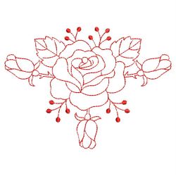 Redwork Pretty Roses 05(Md) machine embroidery designs